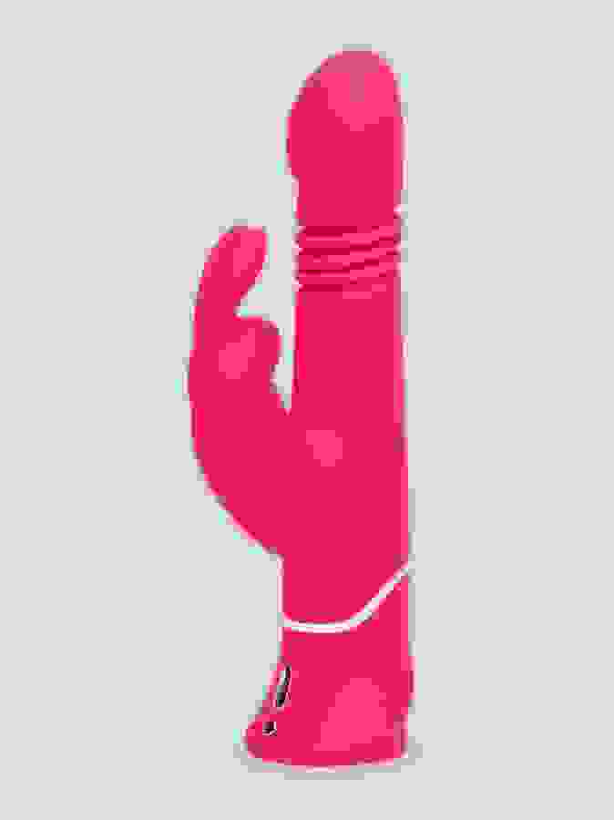 Happy Rabbit Thrusting Realistic Rechargeable Rabbit Vibrator, Pink, hi-res